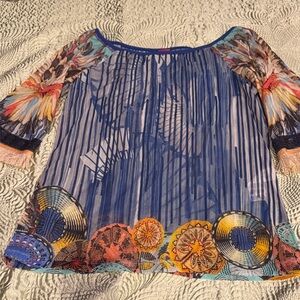 Save The Queen Multicolor Abstract Blouse